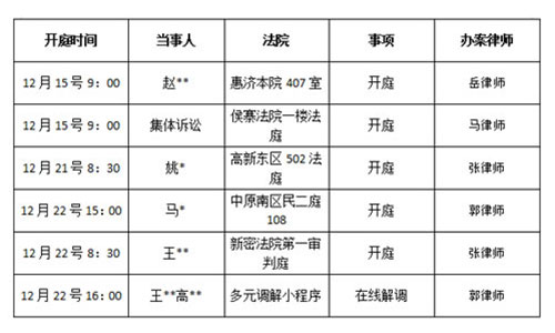 錦盾律師事務(wù)所2020年12月12-22號<庭審公告>
